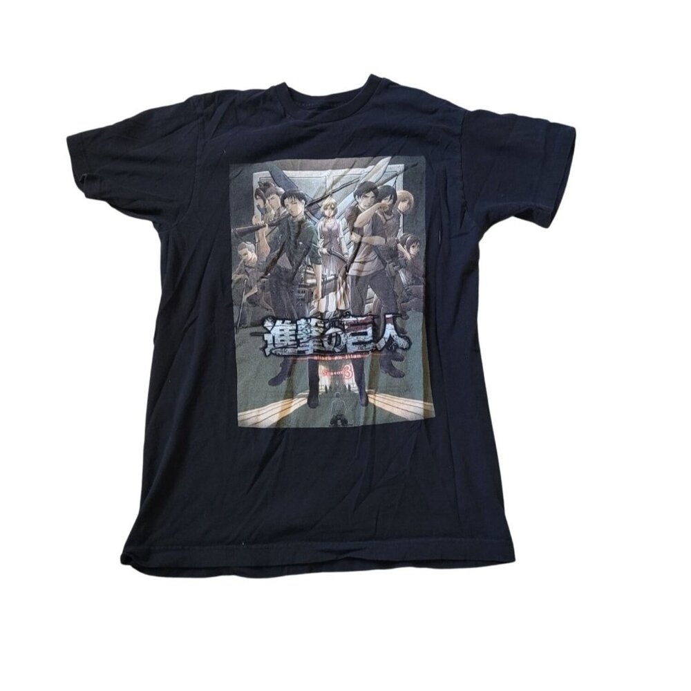 Hot Topic Attack on Titan Womens Season‎ 3 Anime Graphic T Shirt Size M Black